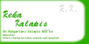 reka kalapis business card